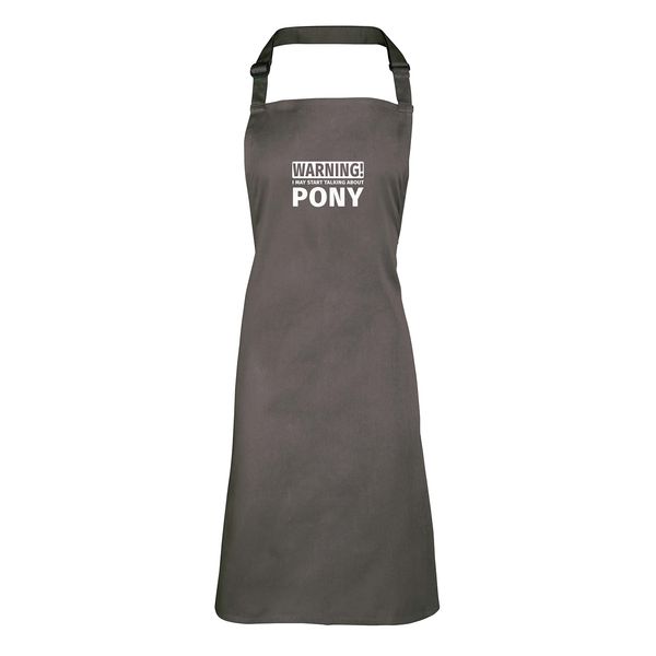 Shopagift Warning May Start Talking about Pony Animal Apron Gift - Grey