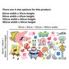 Spongebob Wall Sticker - 7 Character Set Decal Wall Art (60cm Width x 30cm Height)