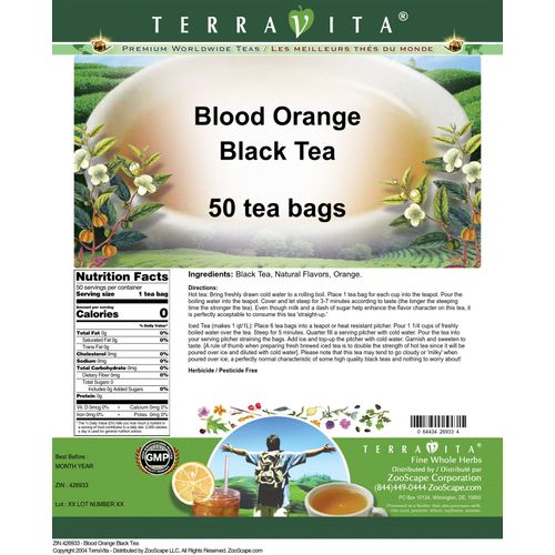 Blood Orange Black Tea (50 tea bags, ZIN: 426933)