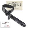 Walker & Williams GB-111 Black Tooled Edge Padded Strap with Buckle Adjustment