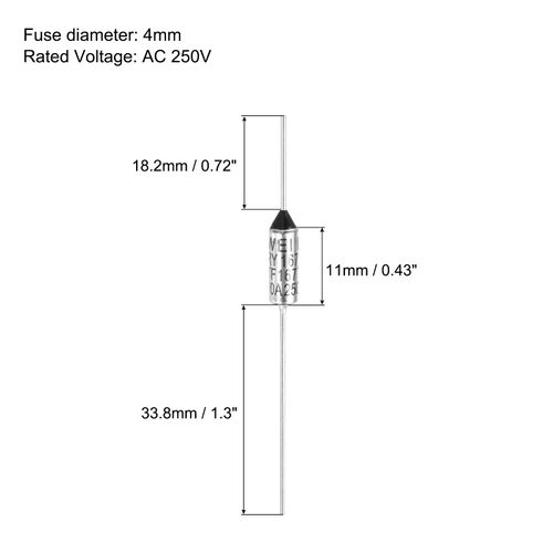 MECCANIXITY 5Pcs Metal Temperature Thermal Fuse RY167 167 °C 332.6 °F 10A 250V Cutoff Thermal Fuse for Motor Transformer Electric Industrial Home Appliance