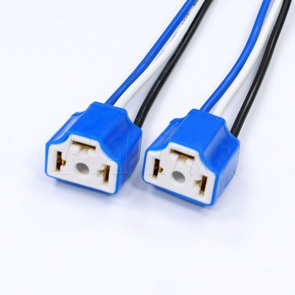 PA LED 2x H4 HB2 CERAMIC WIRE HARNESS KIT SOCKET(WITHOUT PLUG)