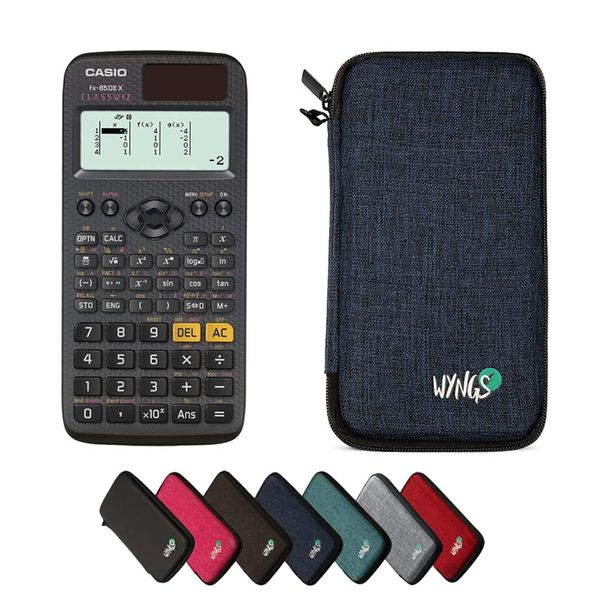 Casio fx-85DE X including a WYNGS protective case in Blue - Basic Set (German)