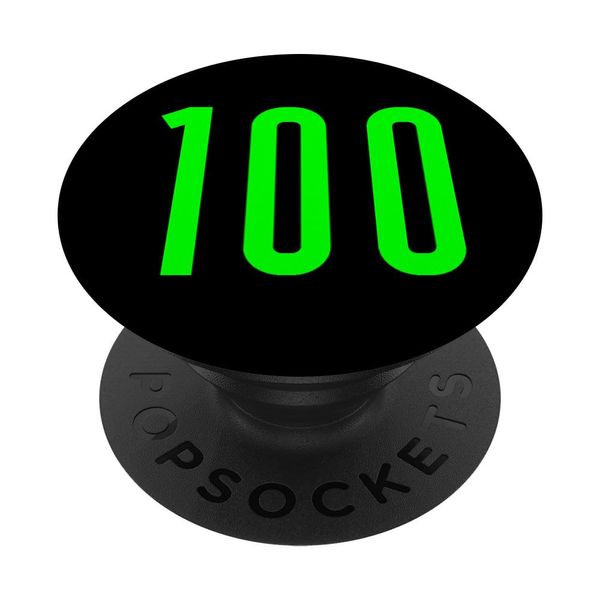 Number #100 Green Sport Number PopSockets Adhesive PopGrip