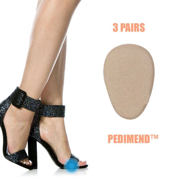 Pedimend™ 3 Pairs Gel Foot Pressure Relieving Pad | Metatarsal Pad | Forefoot Mat Shoe Insoles for Women High Heels & Men Running Shoes | Ball of Foot Cushion | Relieve Plantar Fasciitis Foot Pain