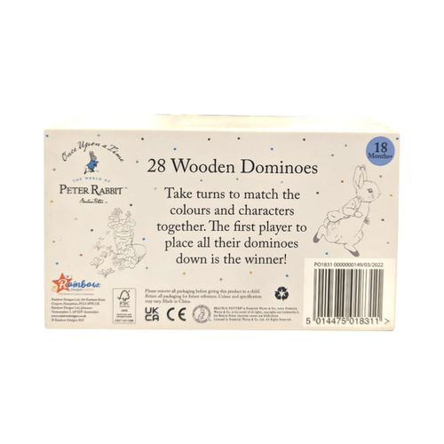 Rainbow Designs Official Peter Rabbit - Children's Early Learning Dominoes For Family Fun Tabletop Game, 28 Pieces
