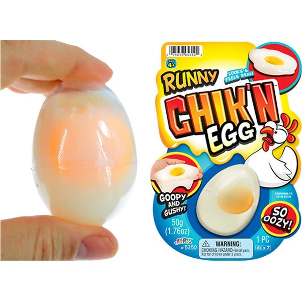 JA-RU Realistic Slime Filled Chicken Eggs Putty Toys (1 Egg) for Kids, Teens, & Adults. Party Favor Birthday Gag Gift Stocking Stuffer Easter Basket. 5350-1A