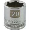 Dynamic Tools D008020 3/8" Drive 6 Point Metric Socket with 20mm Standard Length, Chrome Finish