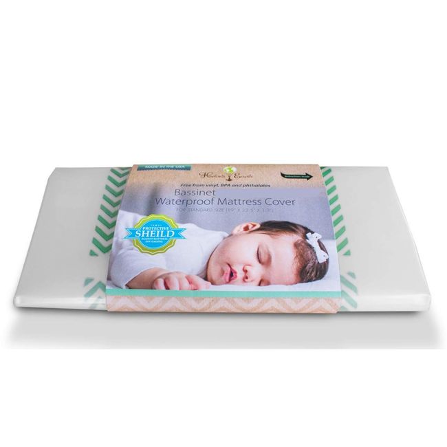 Harlow's Earth Protective Crib Bassinet Mattress Cover- Waterproof -Safe Sleep Protection from Toxic Mattress Off Gassing, Impermeable Barrier Between Chemicals and Your Baby