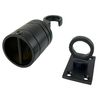 RopeServices UK 40mm Black Decking Rope Hook and Eye Plate, Deck Post End Fixing Post Fitting