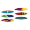 Surfboard Cake Decorations and Cupcake Toppers - 24 pcs