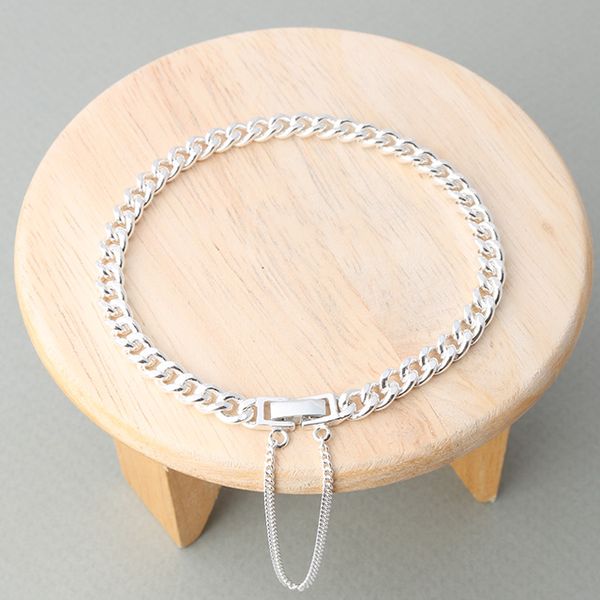 [Silver 925 Silver Bracelet]. 3D Chain Bracelet, Advanced Anti-Loss Lock Device