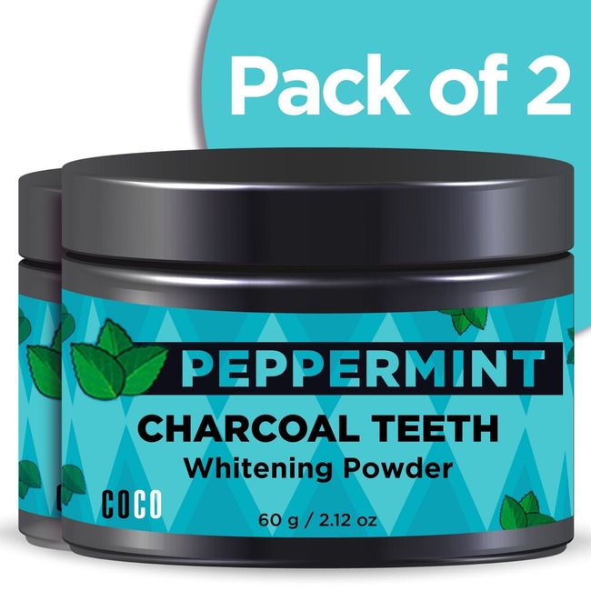 BeautyFrizz Remineralizing Tooth Powder with Activated Charcoal- 2.12 Oz- 2 Pack