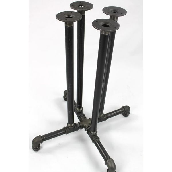 Black Pipe Table Base "DIY" Parts Kit, 3/4” pipe x 30" Tall PUB Table Frame Kit