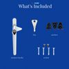 XFORT Locking Cockspur Window Handle Installation Kit in Satin Chrome, Left Hand UPVC Window Handle Replacement, Lockable Window Lever