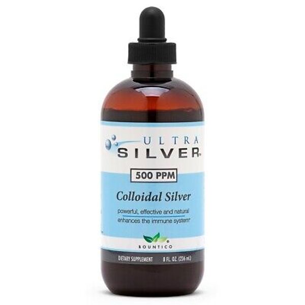 Ultra Silver Colloidal Silver 500ppm Liquid - 8oz w/Dropper - Plata Coloidal