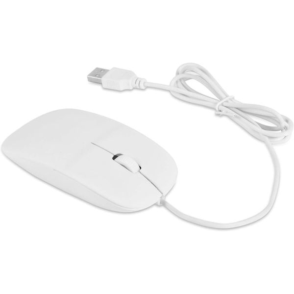 OOYES Ultra-Slim USB optical wired mouse,Ergonomic Design with Scroll Wheel Computer Mouse,With 3.0 Usb Mouse Wired Compatible with Laptop Pc Computer Desktop (White)