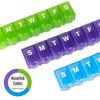 EZY DOSE Weekly (7-Day) Pill Case, Medicine Planner, Vitamin Organizer Box, Large Push N' Pop Open Compartments, Convenient and Easy to Use, Color May Vary, BPA Free