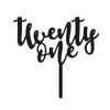 The Cake Decorating Co. Birch Effect - Script Number Wooden Cake Topper 21