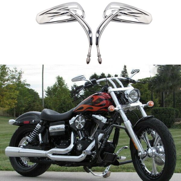 For Harley Davidson Dyna Wide Super Glide Road King Motorcycle Mirrors Chrome