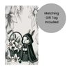 Sarah Elizabeth Collection Gothic Easter Card with Matching Gift Tag/Gothic Theme, Gothic Bunny, Easter Basket