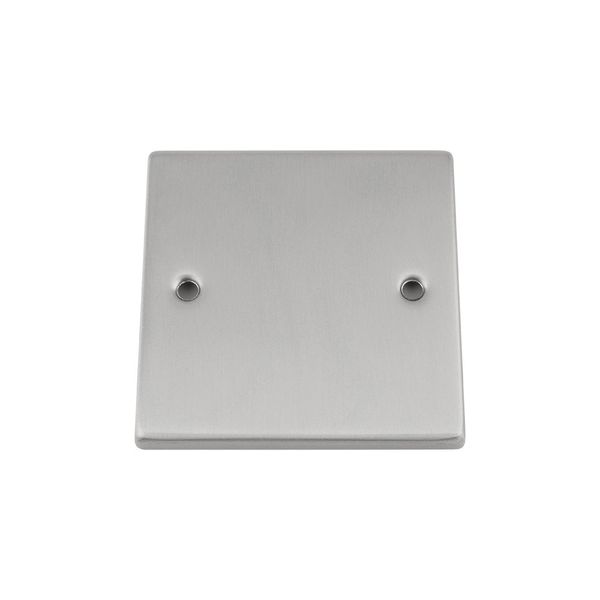 Electrical Blanking Plate Single 1 Gang - Satin Brushed Chrome - Square