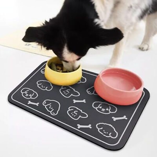 Food Mat for Pet Dog Pet Feeding Mat, 12X20 Inches Absorbent Dog Food Mat for