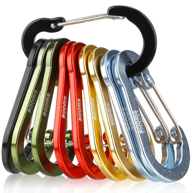 Booms Fishing CC5 Aluminum Alloy Carabiner, Ultra Lightweight, Carabiner, 2.8 inches (7 cm), 5 Colors, 10 Pieces