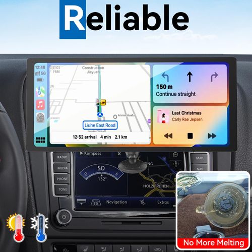 SkyTitan CD Slot Car Mount for Portable CarPlay Screens, Adjustable Angles, Low Profile and Sleek, Integrated Mounting Solution for in-Car Android Display Monitors (Bracket Adapter Included)