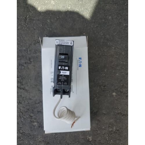 Cutler-Hammer QB1020GF QUICKLAG Type ETN01 GFCI Thermal Magnetic Ground-Fault Circuit Breakers, 120/240 VAC, 20 A, 10 kA Interrupt, 1 Pole, Non-Interchangeable Trip