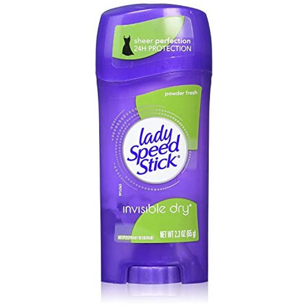 Lady Speed Stick Invisible Dry Antiperspirant & Deodorant, Powder Fresh, 2.3 oz, Purple