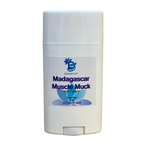 Madagascar Muscle Muck W/Tumeric,Arnica,Spearmint,& Clove,Natural Rub, 2 oz tube by Diva Stuff