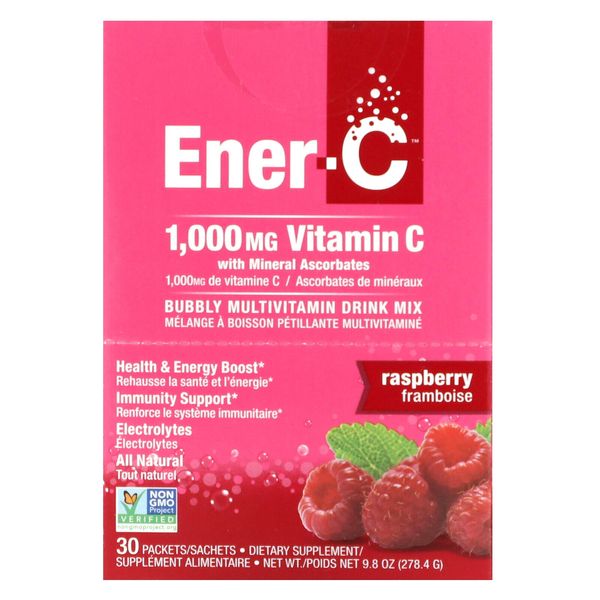 Vitamin C, Multivitamin Drink Mix, Raspberry, 1,000 mg, 30 Packets, 0.3 oz (9.28