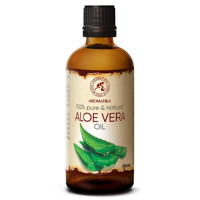 Aloe Vera pure Oil 100ml - Aloe Barbadensis - Brasil - Aloe Vera - Skin - Face & Baby Oil - Glass Bottle - Aloe Vera Oils