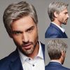 Wig, Men's Shot Wig, Middle-Aged Wig, Short Wig, Short, Grandpa, Dad, Business, Natural, Breathable, Heat Resistant, Cosplay, Men's Wig, Gentleman, Disguise, Full Wig, Halloween, Pardie, Ikemen, Fluffy, Harajuku, Black, Fashion, Short Hair, Beautiful Man