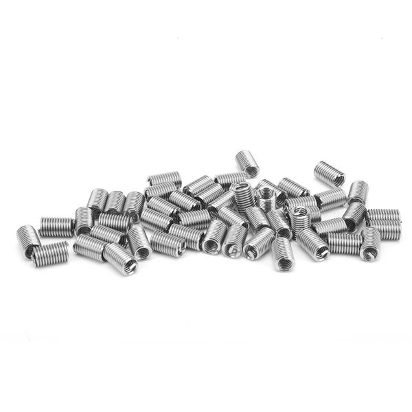 50pcs Wire Thread Insert Kit, 304 Stainless Steel NPT UNC 1/4in‑20 x 1-3D Screws Sleeve Assortment Helical Type Coiled for Automotive Repairs(3D After Installation)