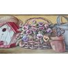 Garden Themed Wallpaper Border Rustic Floral & Gardening Tools KE5029B