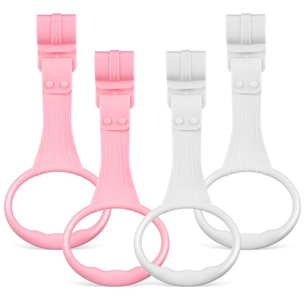 TOYANDONA 4 PCS Baby Pull up Rings for Playpen, Play Gym Stand Up Assistant, Baby Cot Hanging Ring, Baby Playpen Crib Pull Rings for Infant Toddler Practice Tool