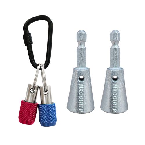 MXCOIRTP 2PCS Wire Twister Tool for Drill with Bit Holders Keychain Kit, 1/4" Hex Shank Drill Wire Twister, Wire Nut Twister for Drill Profession Electricians Tool Wire Twister Connector for 9-22 AWG