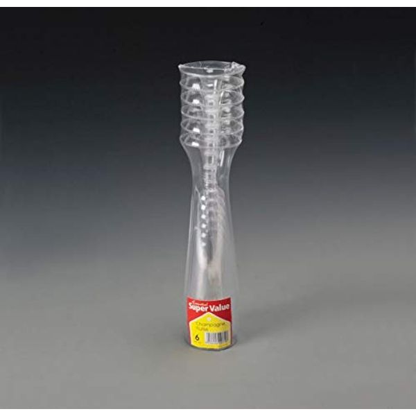 Essential Housewares VPLCHAM6 6pk Plastic Champagne Glasses 140cc
