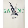GANT Men's Sail C-Neck Logo Crew Neck Jumper, cream