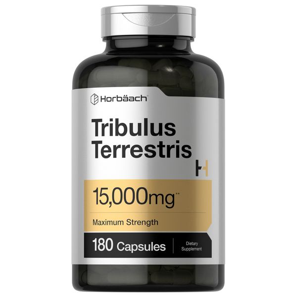 Tribulus Terrestris for Men 15,000mg  | 180 Capsules | Gluten Free | by Horbaach
