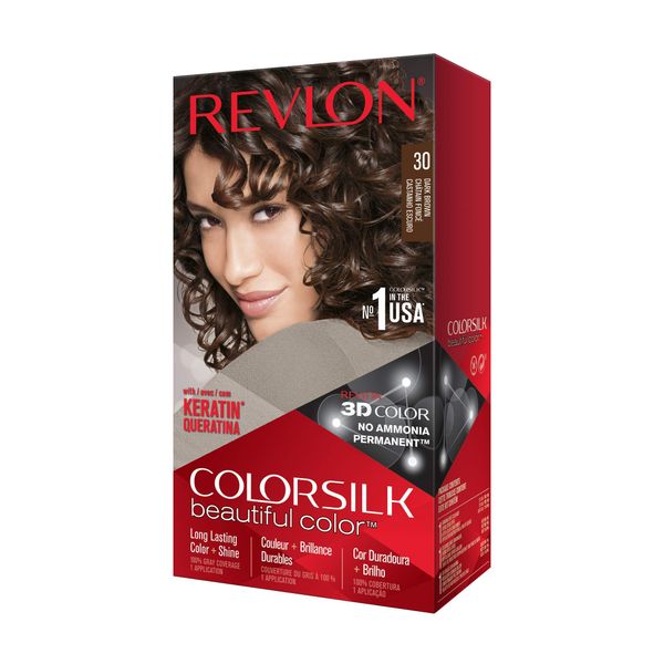 Revlon ColorSilk Permanent Color, Dark Brown 30, 2 pack