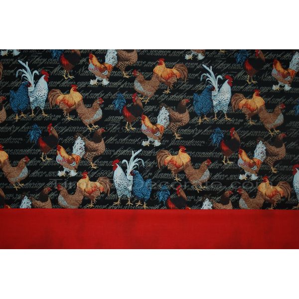 Nw valance CHICKEN COOP brown RED black ROOSTERs LINED