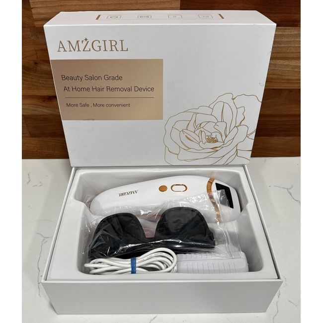 NEW Amzgirl At Home Hair Removal IPL Laser Remover Device - White / Gold