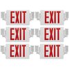 Spectsun 6 Packs Led Exit Light Red Exit Sign with Lighting Combo Battery Backup
