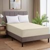 AMEHA Double Fitted Sheet - Cream Bed Sheets Extra Deep Pocket 16 inch (40 cm) Soft Brushed Microfiber for Double Bed