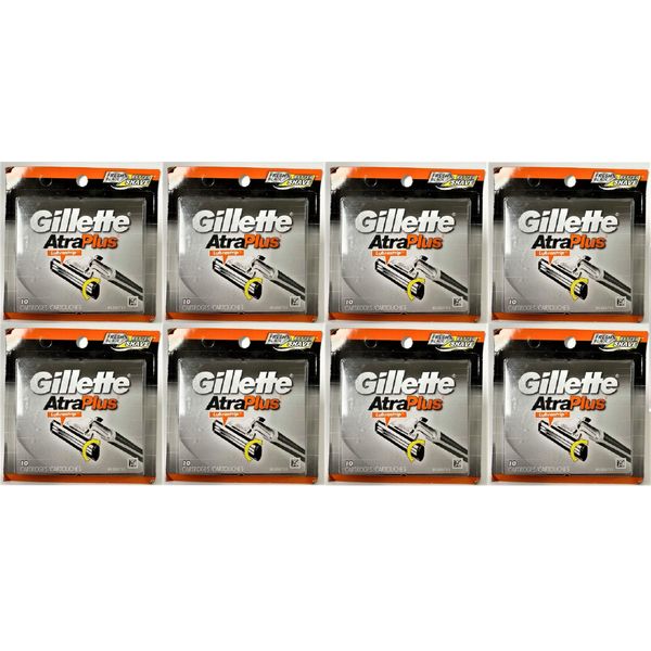 Gillette Atra Plus Refill Razor Blade Cartridges, 80 Count (Unboxed)