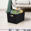 Superio 22L Large Ribbed Storage Bin- Plastic Storage Bin  (4 Pack, Brown)