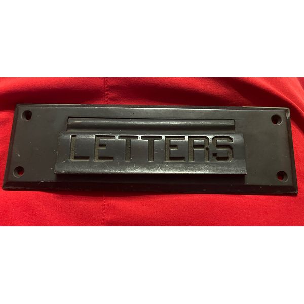 Vintage Antique Architectural Salvage Letters Mail Slot for Door 8” X 2” Edge